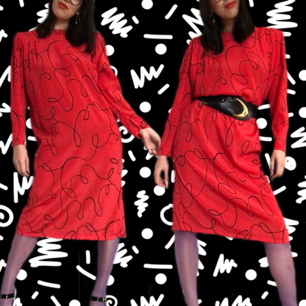 Canadian Vintage 80’s Graphic Dress